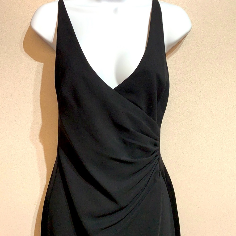 Full length tuxedo dress beaded straps low back
